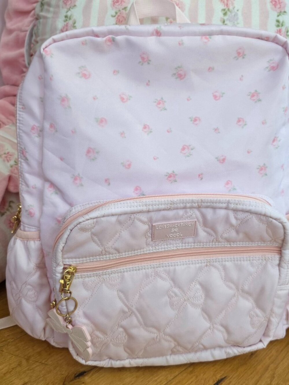 LoveShackFancy x Target pink Backpack Yoobi Blooming Heirloom Ditsy Ballet Bloom